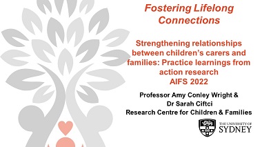 Strengthening relationships between children’s carers and families: Practice learnings from action research