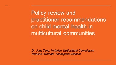 Policy review and practitioner recommendations on child mental health in multicultural communities