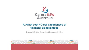 At what cost? Carer experiences of financial disadvantage