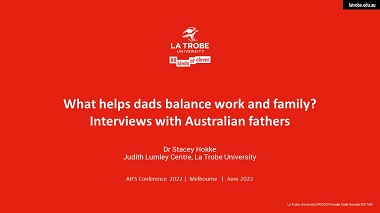 What helps dads balance work and family? Interviews with Australian fathers