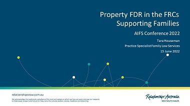 Property FDR in the FRCs – Supporting families