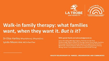 Walk-in family therapy: What families want, when they want it. But is it?