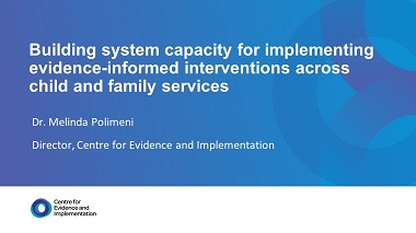 Building system capacity for implementing evidenceinformed interventions across child and family services