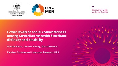 Functional difficulty, disability and social connectedness among Australian men