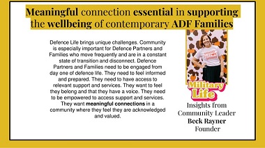 Meaningful connection essential in supporting the wellbeing of contemporary Australian Defence Force families