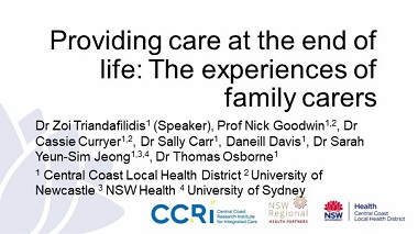 Providing care at end of life: The experiences of family carers